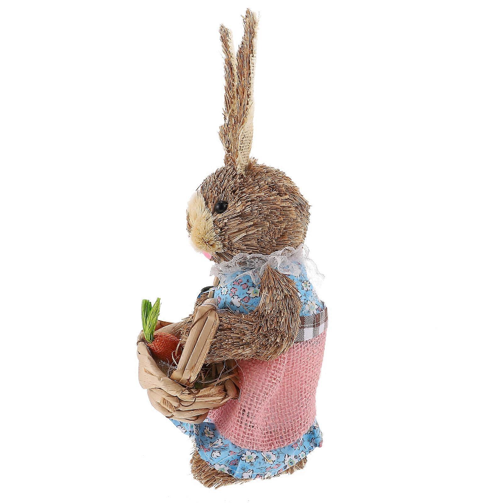 Furry Bunny Props for Decor Multi Cloth Easter Display Mini Rabbit Craft Gift 6.3 Inches