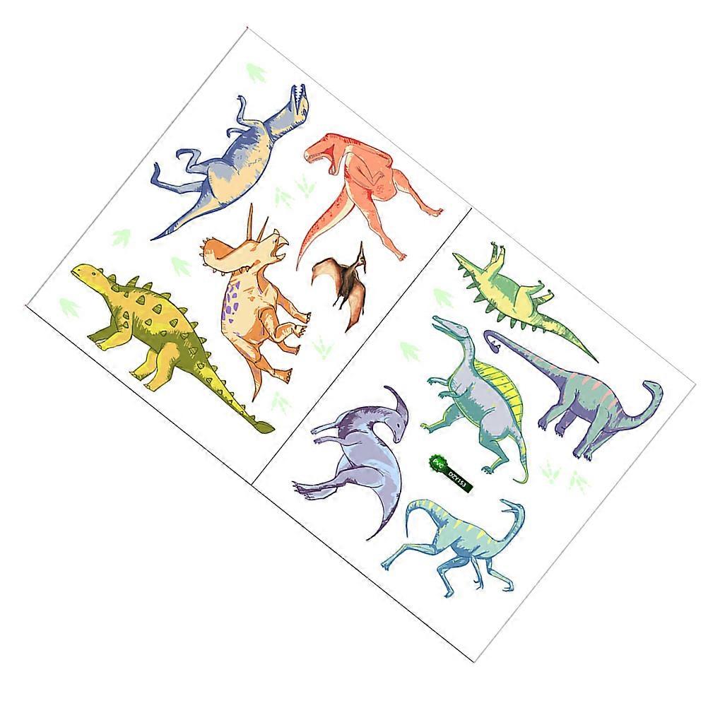 Glow In The Dark Dinosaur Wall Stickers Ideal For Kids Room And Living Room In Assorted Color Size 28X40CM 2Pack