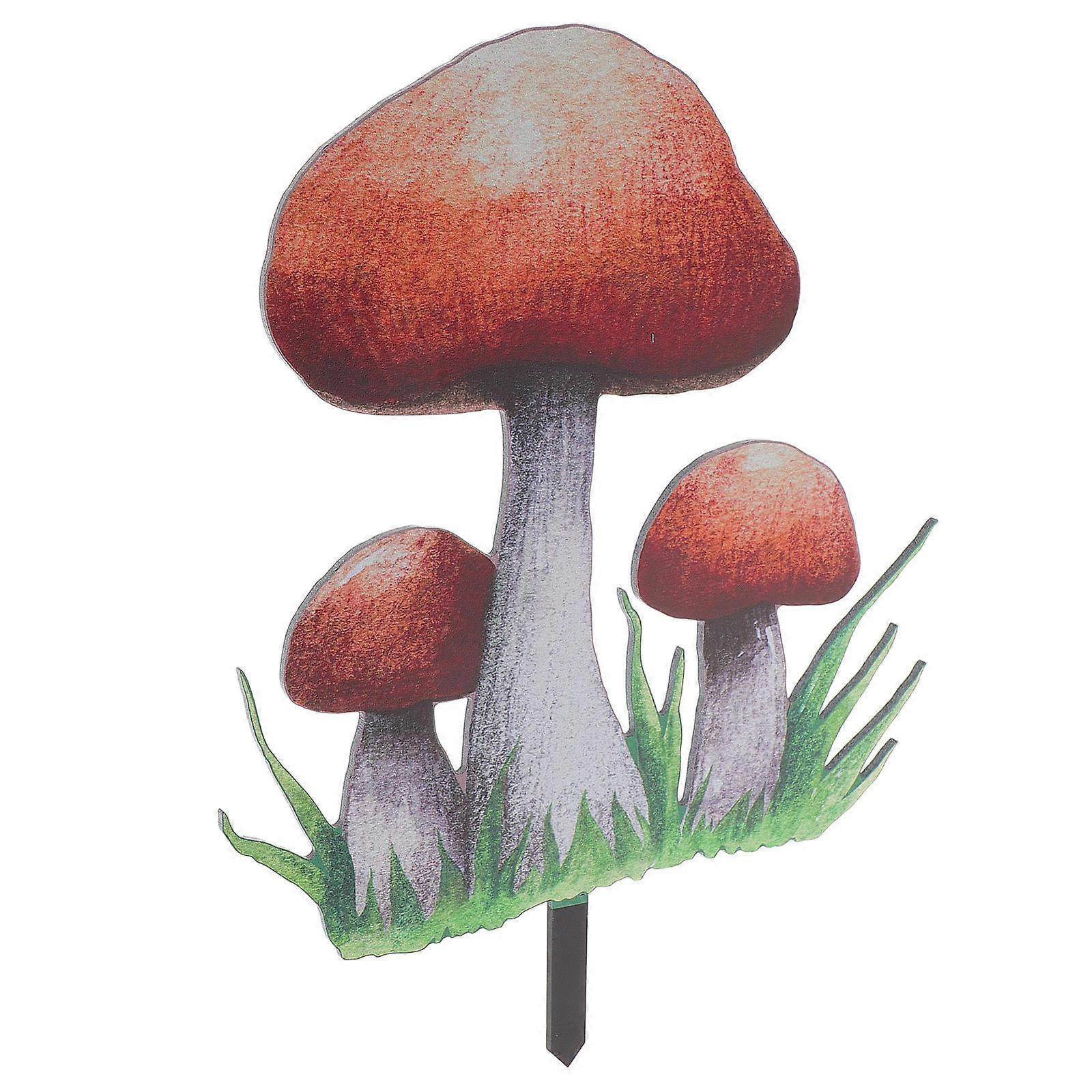 Garden Mushroom Stake Sculpture Lawn Sign Stake Outdoor Decoration For Spring Themed Parties In Realistic Design Ideal For Lawn Enhancements 1 Piece