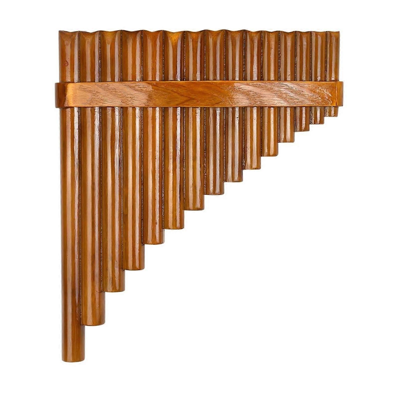 Pan Flute For Students, 15-Pipe G-Tone, Adjustable, Natural Bamboo, Handcrafted Chinese Instrument, Left-Handed Version