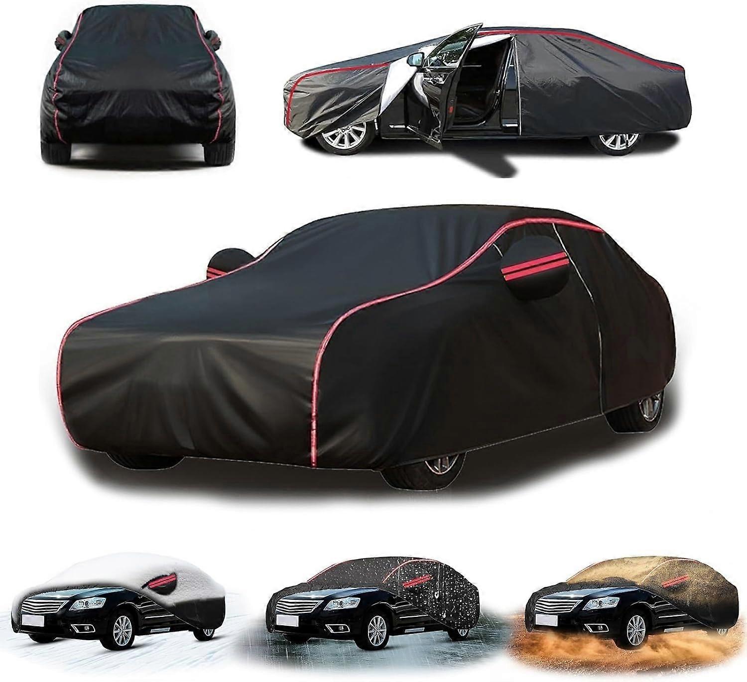Hail Protection Car Tarpaulin for Skoda Fabia Combi, Waterproof and Rainproof LXJ0529LKBKG, Black and Red Cover