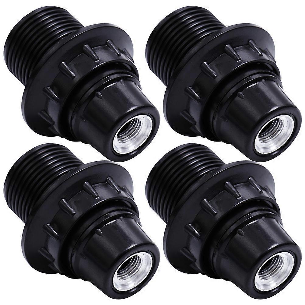 4Pcs E14 Threaded Light Socket Black Lamp Holder Connection Suitable For Various Occasions Such As Garages Workshops