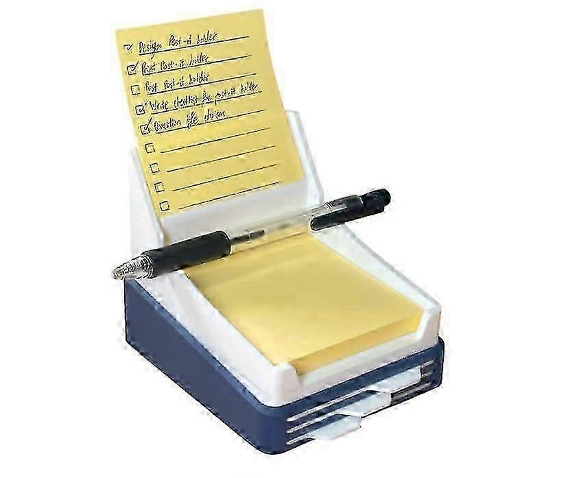 Sticky Note Holder with Pen Slot and Display Includes 3 Reusable Stencils | 3D Printed Organizer for To-Do Lists & Notes | Custom Color Base & Top