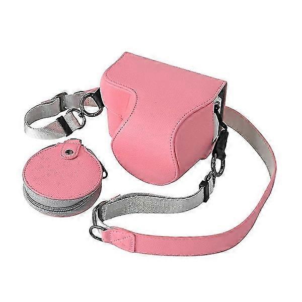 Type E For Sony Alpha ZV-E10 II Textured PU Leather Camera Case with Battery Hole + Strap + Lens Style B