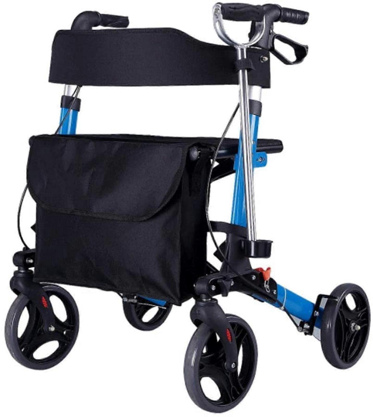 Rollator für Senioren Mit Korb, 4-Rädrige Gehhilfe Mit Sitz, Ergonomischen Bremsen, Gepolsterter Rückenlehne und Zusammenklappbarem Gehrahmen
