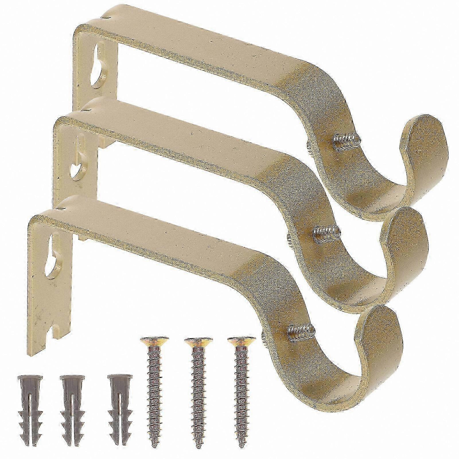 Adjustable Wall Brackets for 3-Pack Rods with Hooks and Accessories