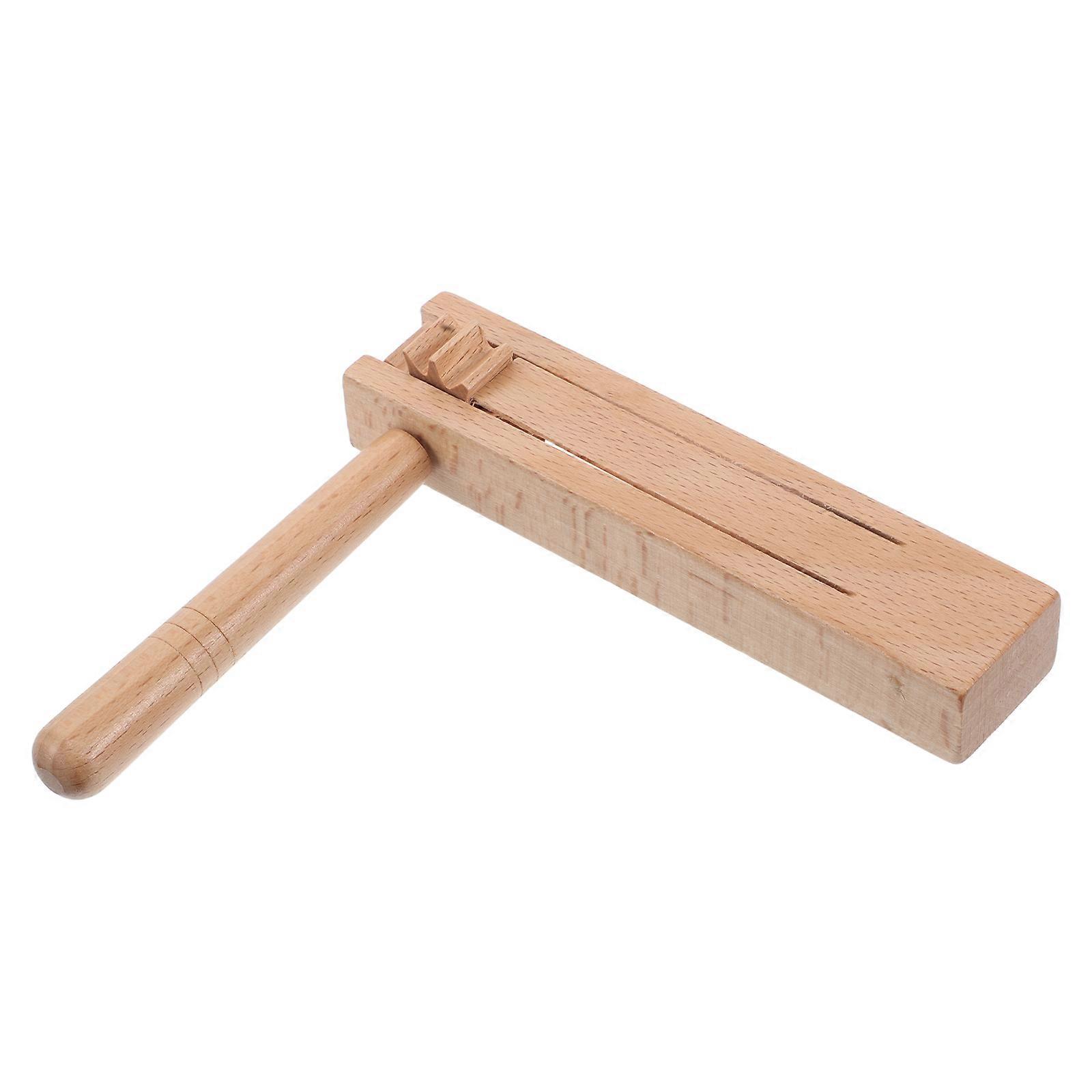 Wooden Noise Maker Ratchet with Auto Rotation – Handheld Percussion Instrument for Adults – Portable Soundboard for Sports Events and Party