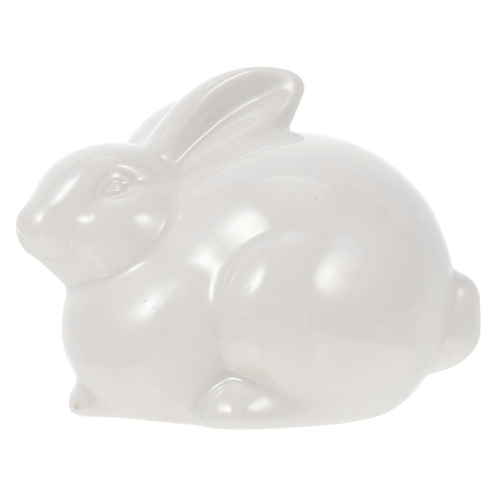 セラミックウサギの置物装飾的なウサギの装飾ホームデスクガーデン芝生素敵なウサギの装飾職人技イースター日常の装飾