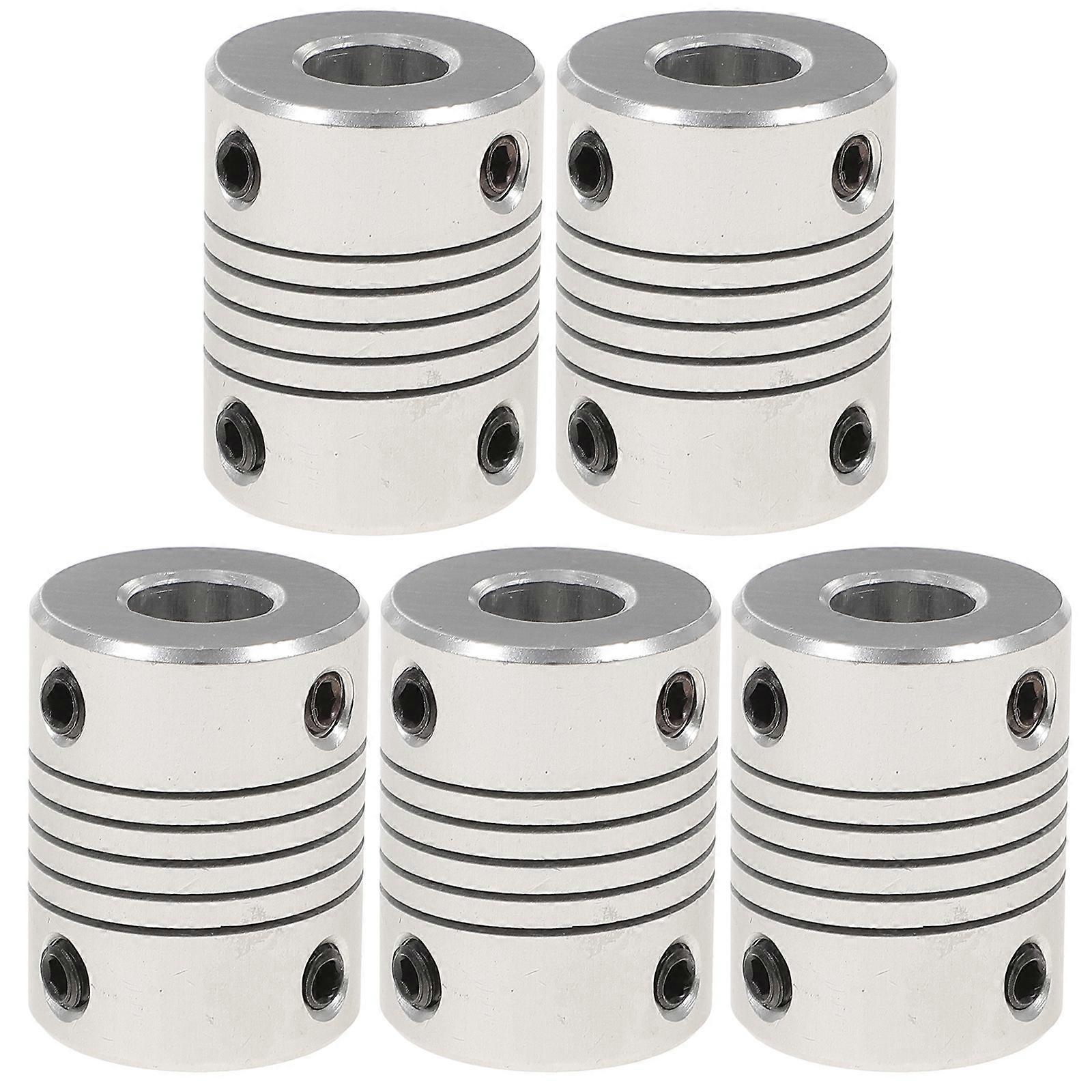 Aluminum Alloy Plum Flexible Shaft Coupling 5Pcs For 3D Printers Noise Reduction Capability