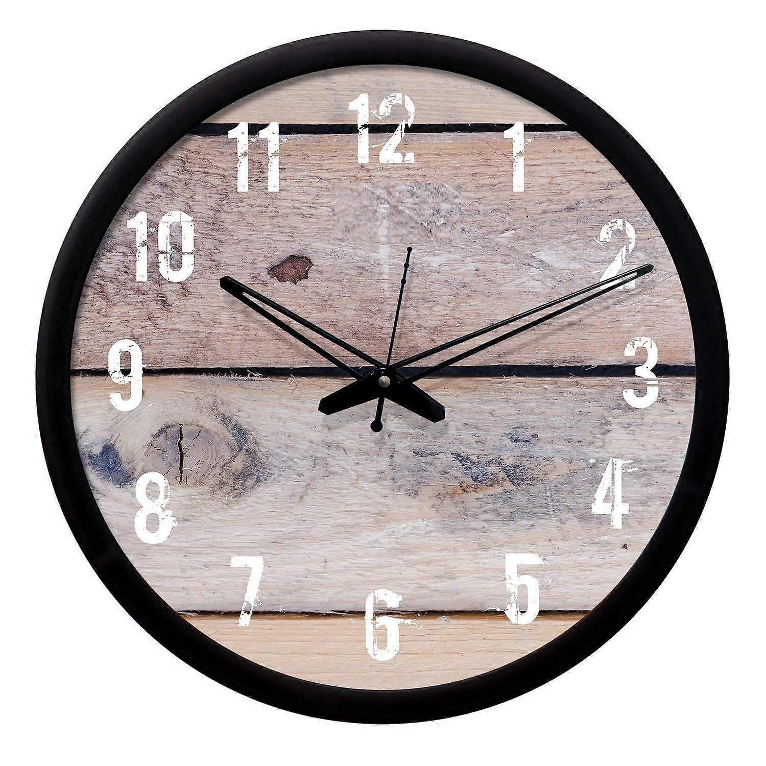 12-inch Wall Clock - Designer (Silent Movement, Black Frame)