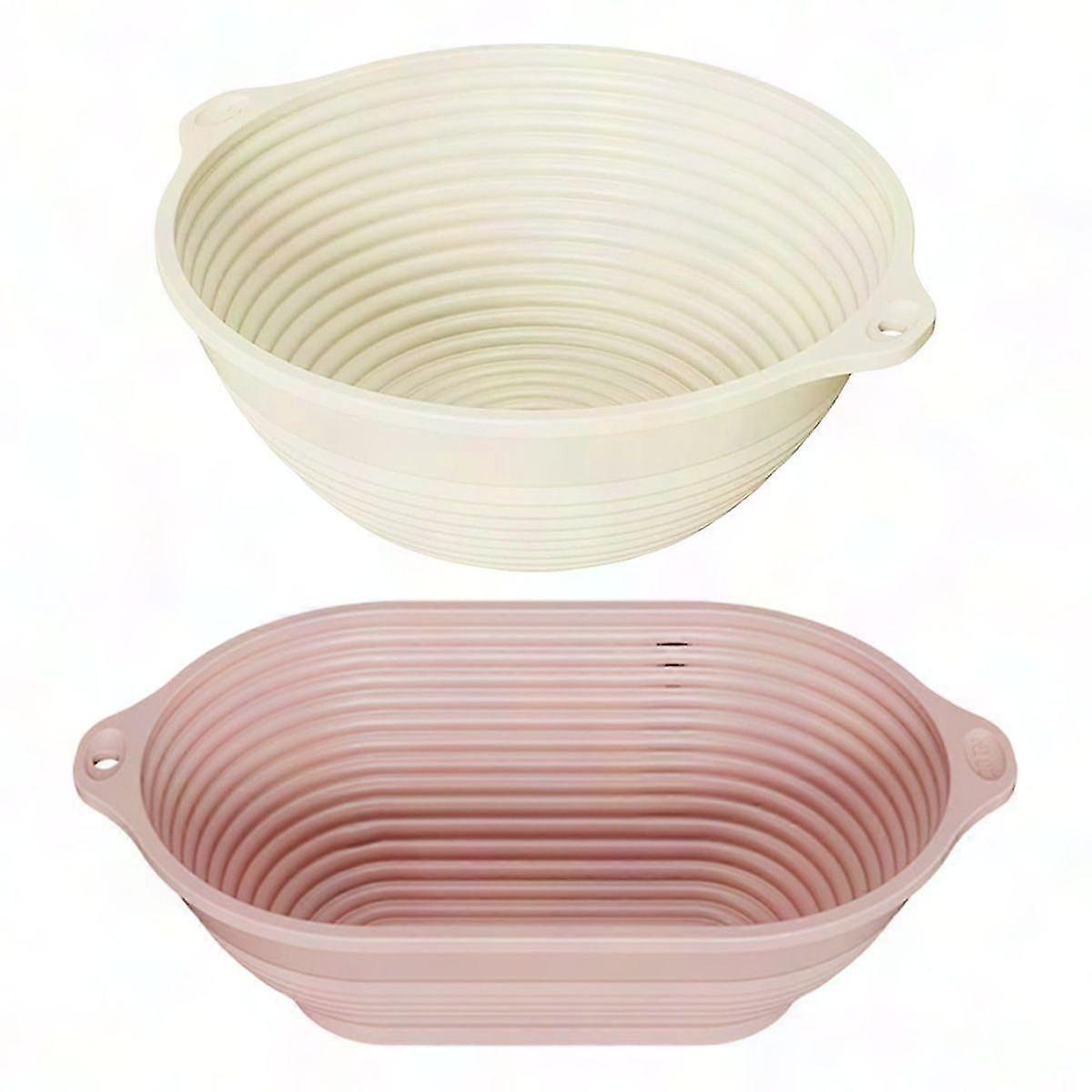 Sourdough Bread Proofing Basket Set - 9" & 10" Silicone Banneton for Bread Making, Sourdough Starter Kit & Baking Supplies Tools