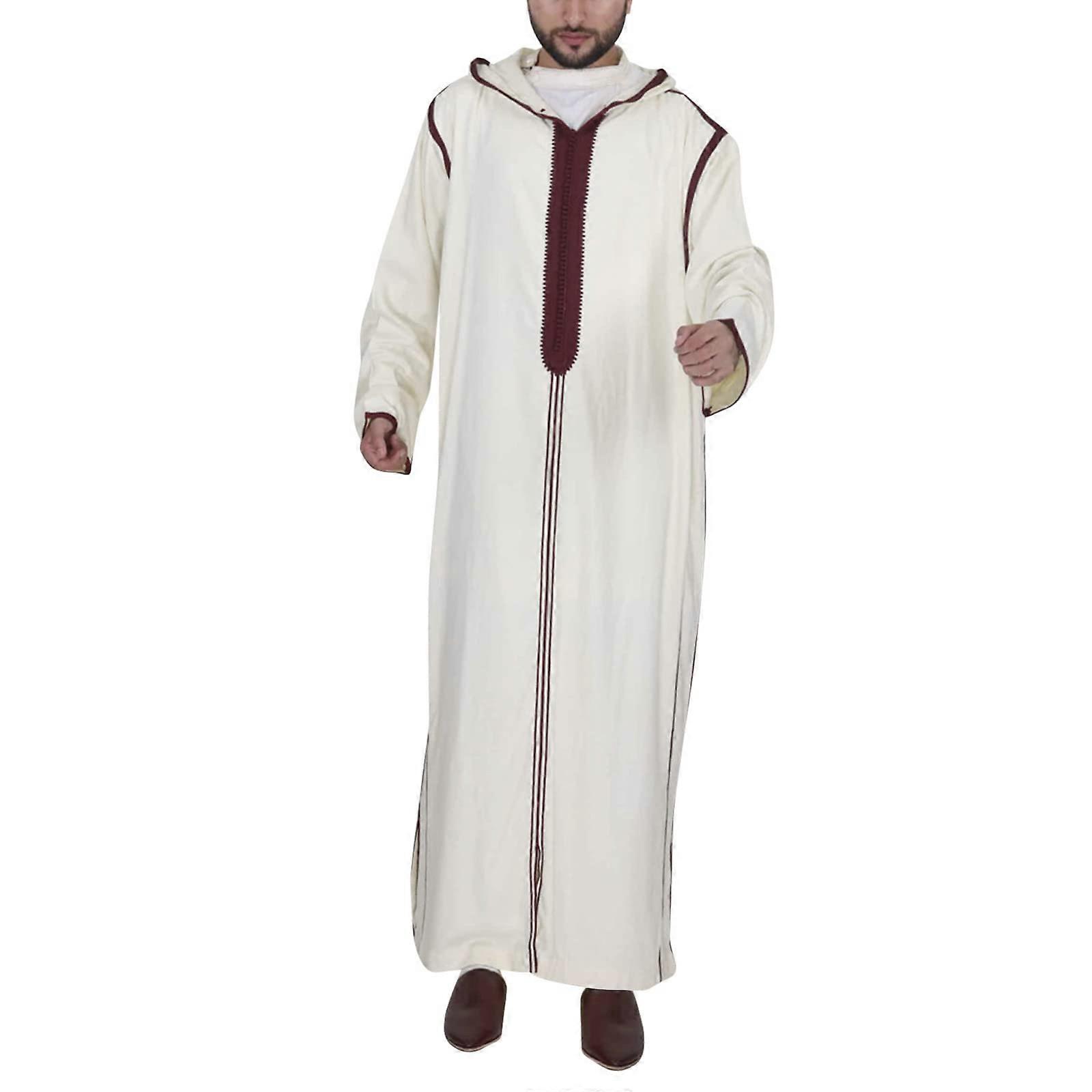 Kaftan Men's Ihram Clothing, Arabic Clothing, Muslim Dresses, Tunic, Ferace, Muslim Abaya Prayer Dress, Islamic Clothing, Sheikh Costume 011 White XXL