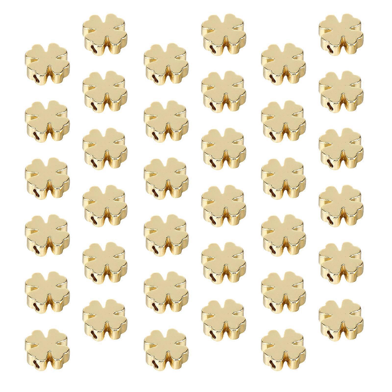 60pcs Gold Plated Spacer Beads for DIY Jewelry Making – Smooth Surface Design for Necklaces, Bracelets, and Craft Projects