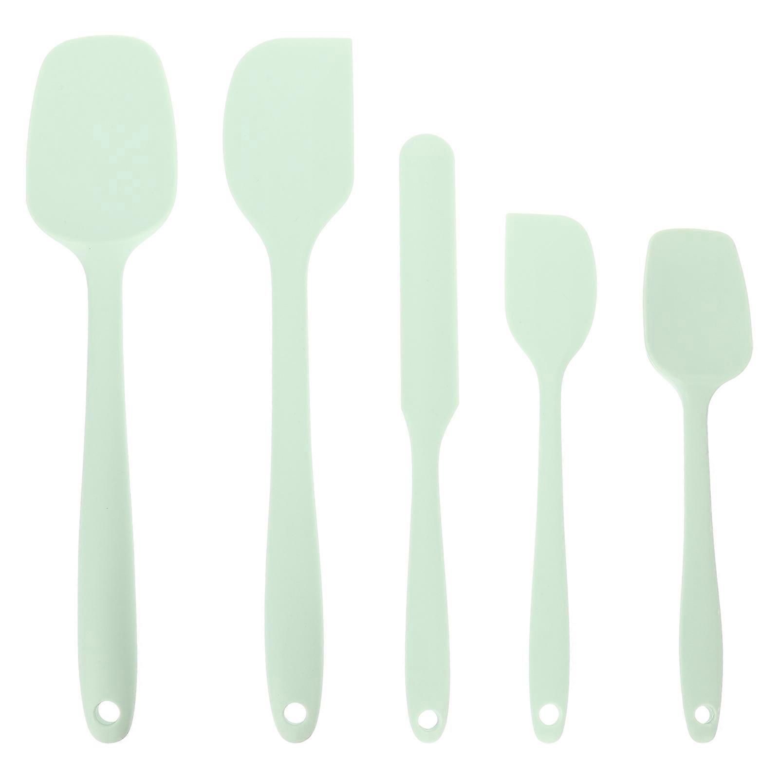 Silicone Jar Spatulas Kitchen Baking Tools For Cooking Enthusiasts Light Green Mixing 1 Set