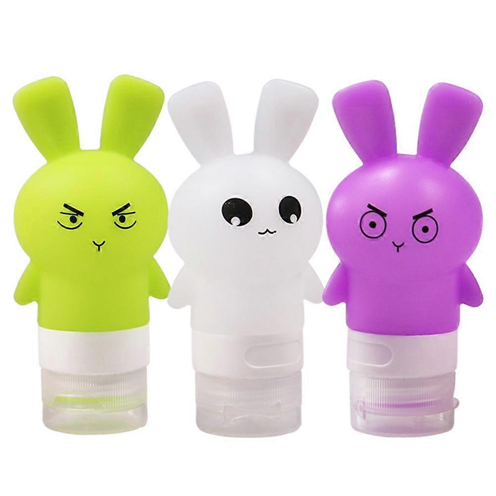Refillable Lotion Travel Container 3Pcs Cartoon Subpackaging Bottle 75ml Assorted Color Portable For Travel Camping Home Use