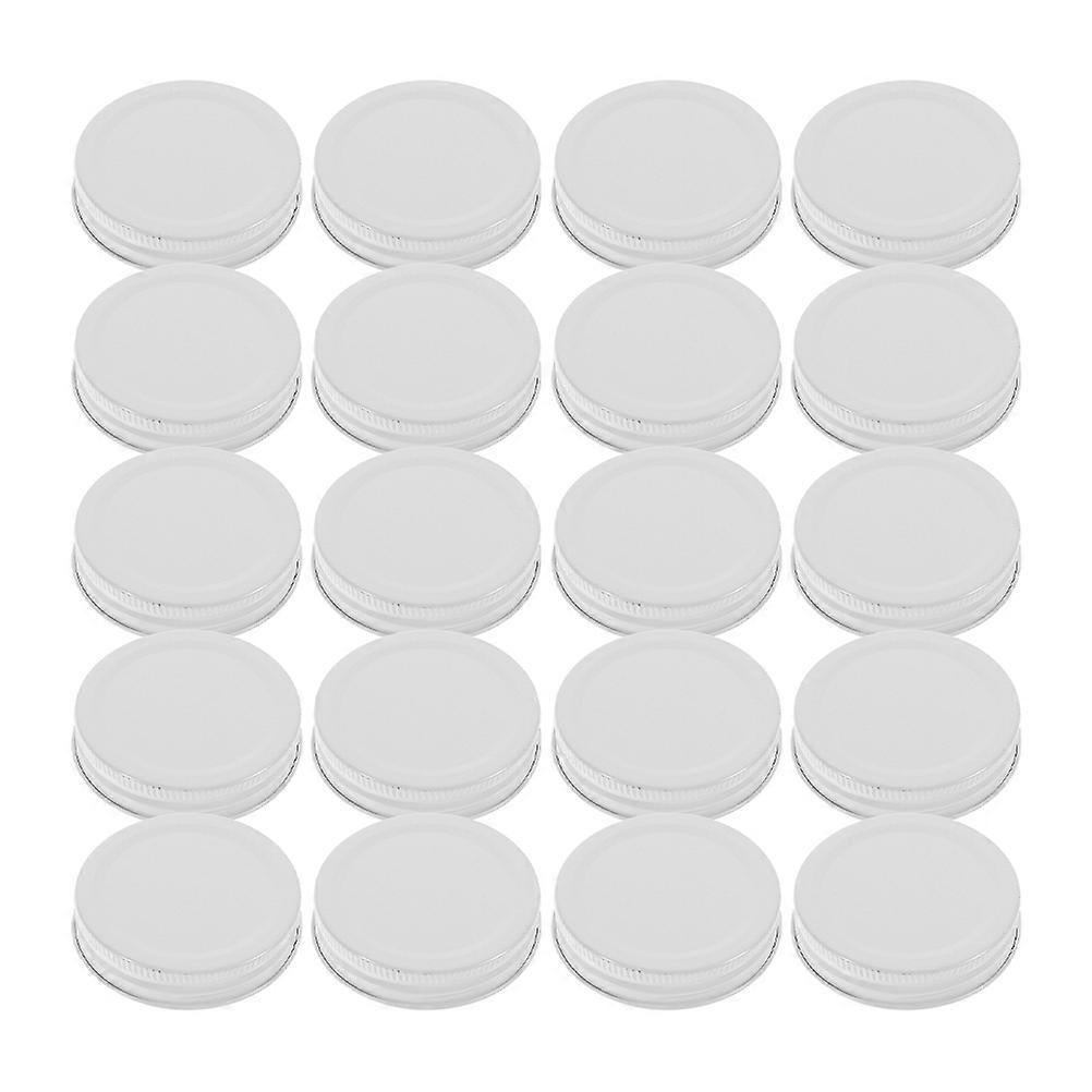 Canning Jar Lids 30Pcs Metal Covers For Food Storage Strength And Simplicity In White Circular Design