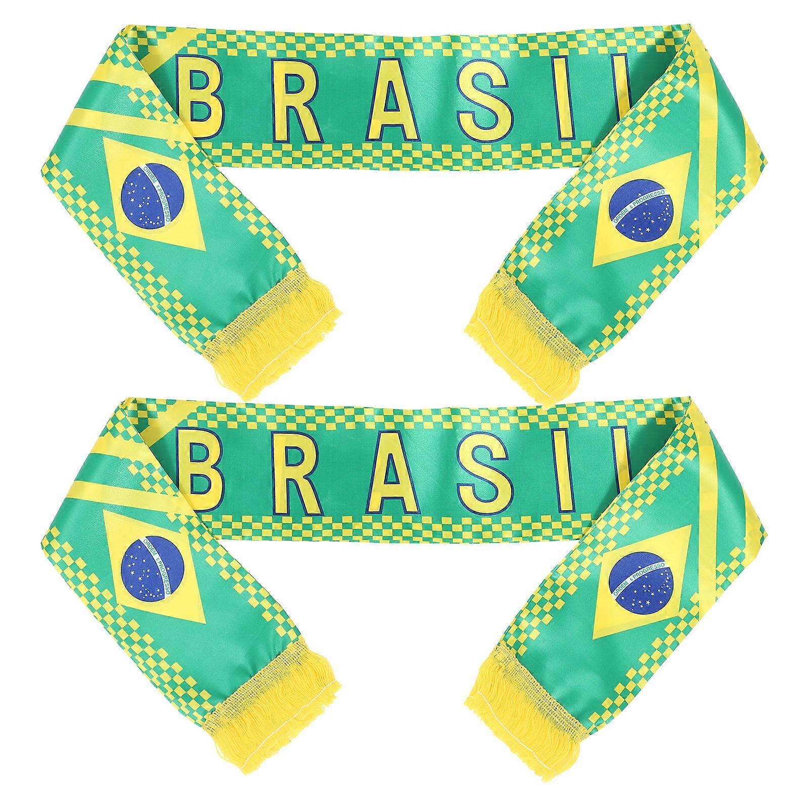 Football Fan Knit Scarf Designed As A Men And Women Attending Cheering Events 2Set