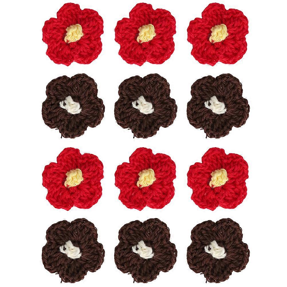 Flower Shaped Woolen Yarn Decorations For Textile Accessories Craft Making Occasions 20Pcs DIY Crafts