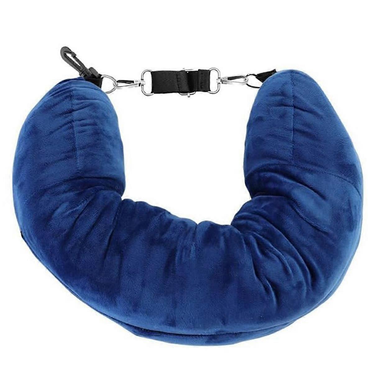 Travel Pillow Stuffable with Clothes As Carry-On,Multifunctional U-Shaped Pillowcase for Business, Trip, Outdoor Blue