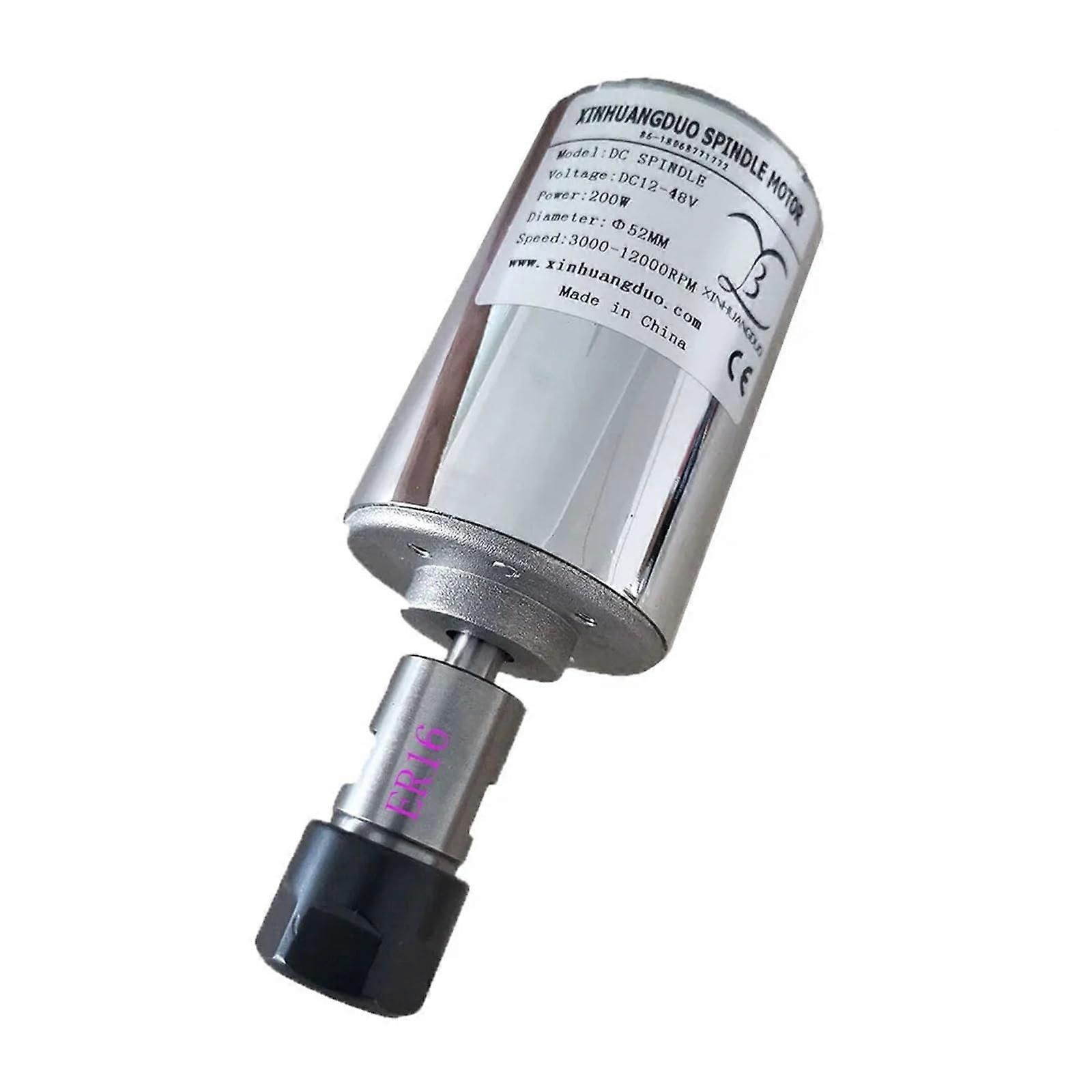 200W Engraving Machine Spindle Motor Air Cooling CNC 0.2KW Spindle DC Motor CNC Engraving Machine ER16 Collet ER168MM (Package1)