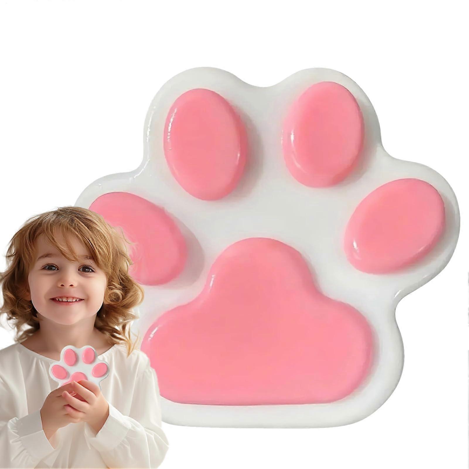 Toy Squishy Paw Sensory Stress Relief Toy 14 x 14 cm Soft Pink Cat Paws for Adults and Children Compact Portable Design