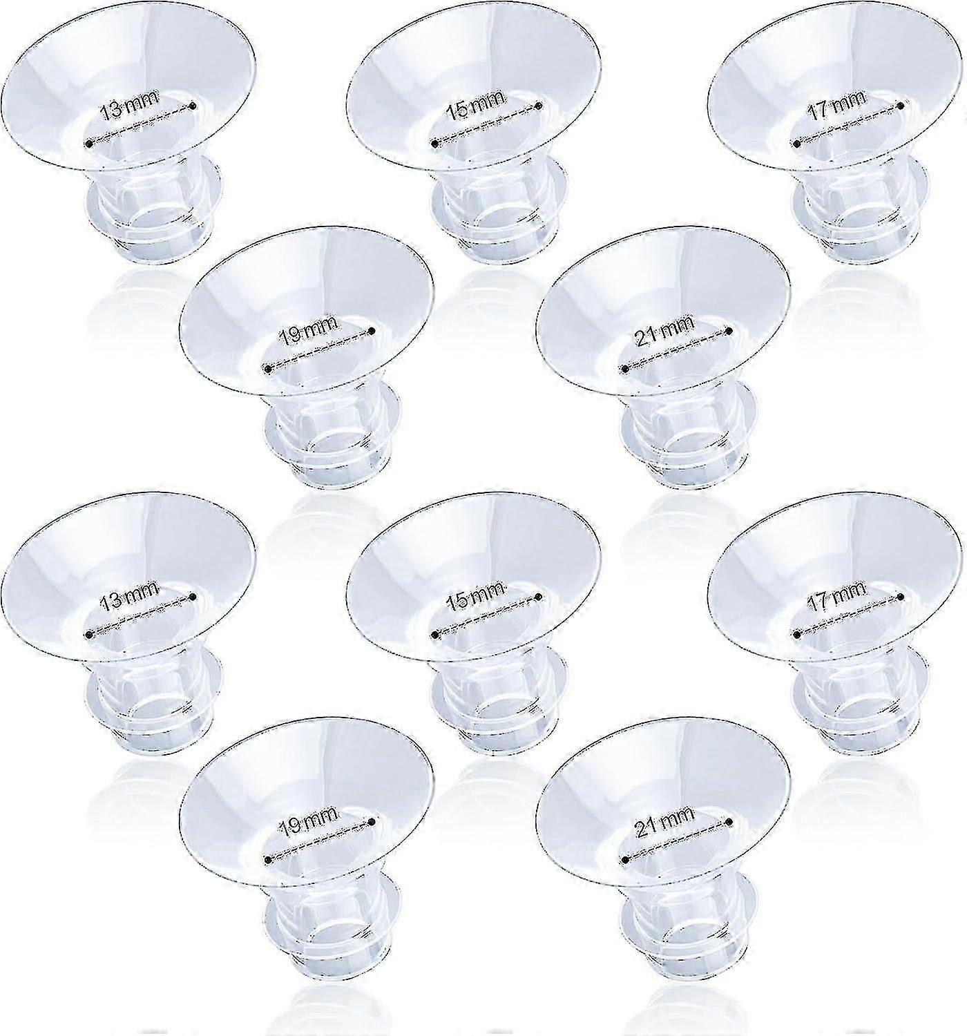 10 قطع شفة إدراج, 13/15/17/19/21mm سيليكون الثدي مضخة شفة إدراج ملحقات مضخة الثدي يمكن ارتداؤها متوافقة مع ميديلا / أطياف / تسريت / مومكو