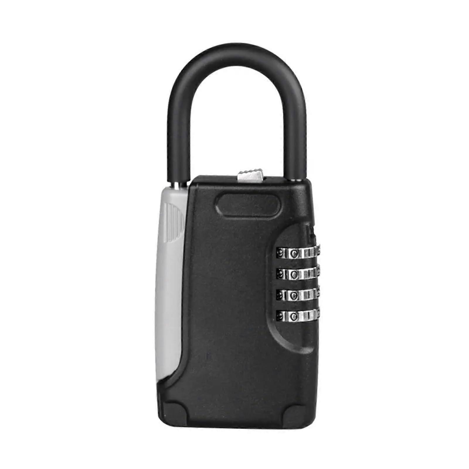 Key Lockbox, Small Combination Safe for Outdoor Use, Waterproof, 4-Digit Code, Black, Secure Key Storage