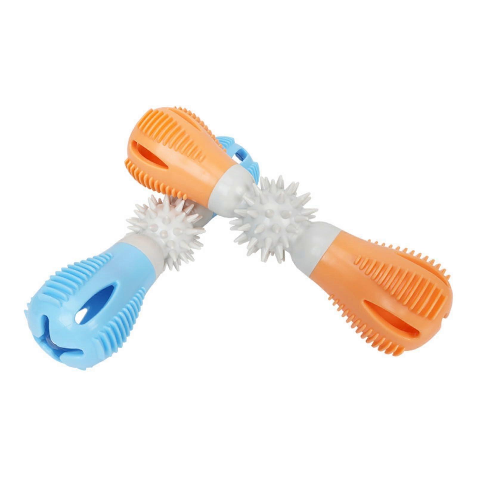 Interactive Dog Chew Toy Treat-Dispensing Bone For Teething And Boredom Relief Orange-Blue