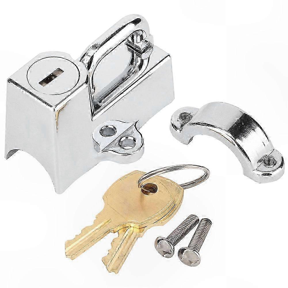 Universal Cruiser Helmet Lock for Motorcycles 1-1/4" to 1-1/2" with Plating Finish