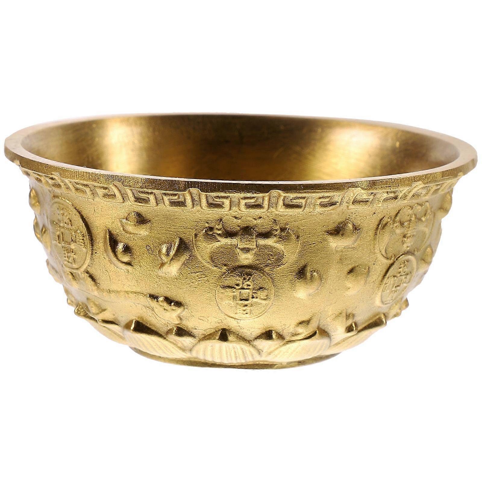1pc Brass Cornucopia Bowl Creative Cornucopia Ornaments Handicrafts Gift Storage Bowl (Accessories Pattern Random)