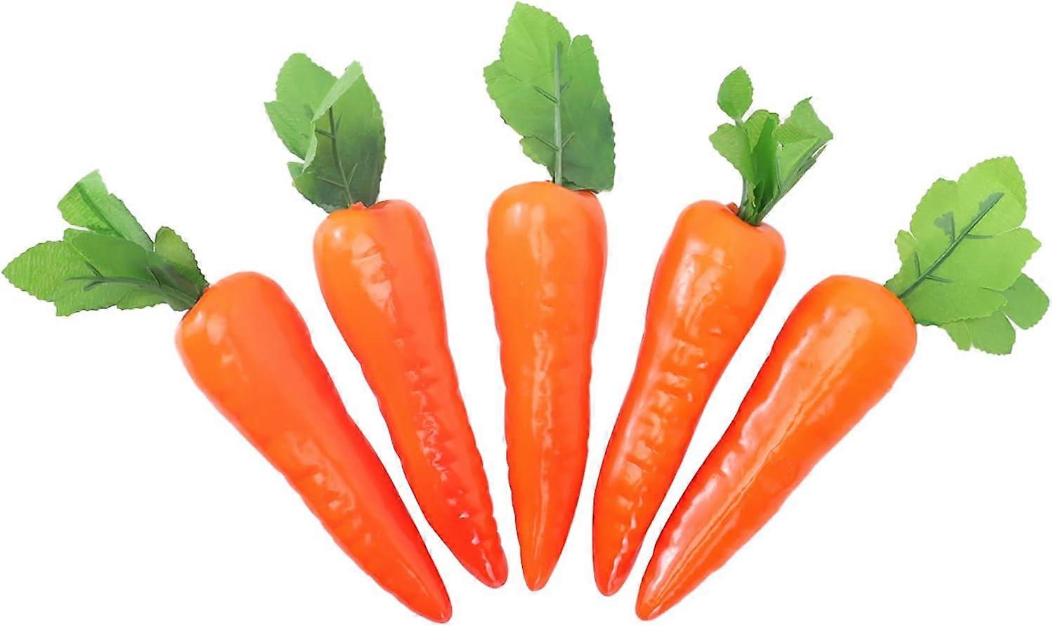 5 Pack Artificial Carrots Plastic Carrot Simulation Fruits Lifelike