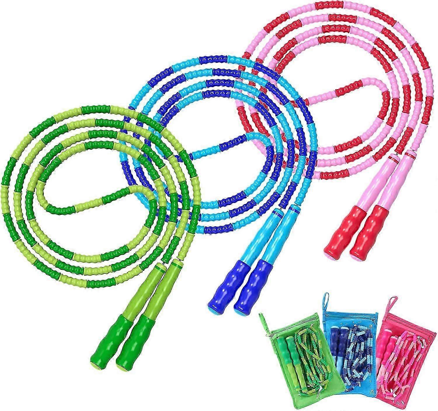 Adjustable Length Tangle-Free Segmented Soft Beaded Jump Rope