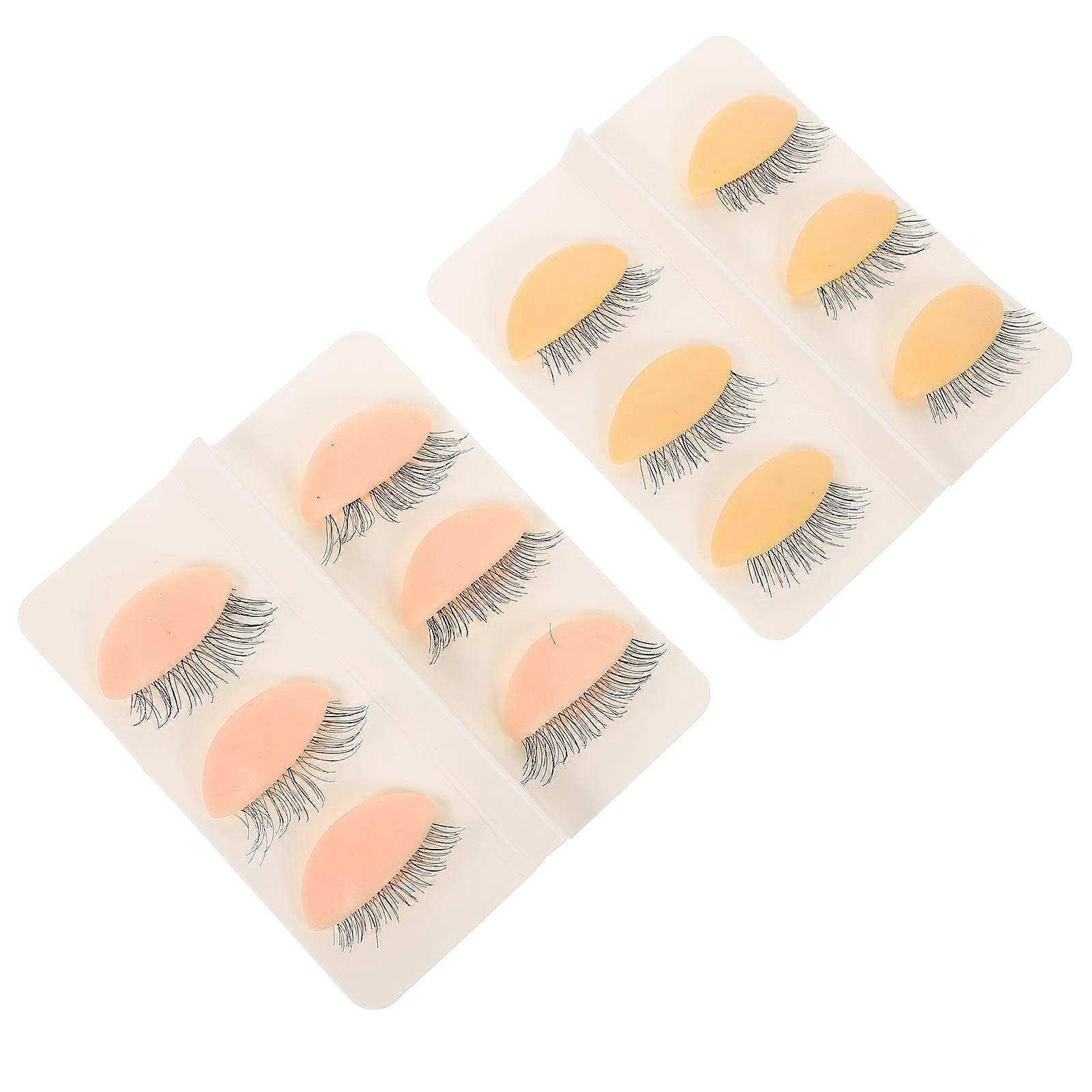 6 Pairs Removable Silicone Eyelids for Eyelash Extensions Practice, Realistic Mannequin Head for Beginners, Durable & Easy to Use for Grafting