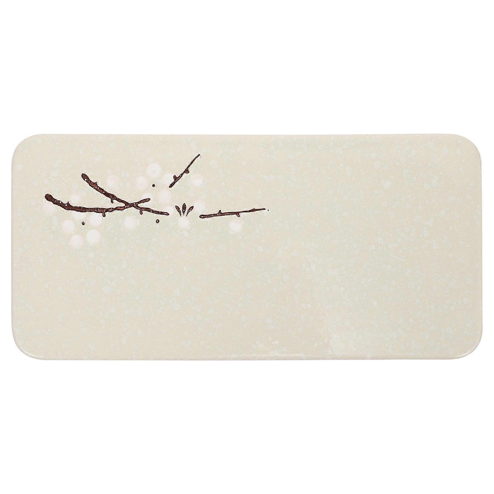 Rectangular Serving Plates Ceramic Plate for Dinnerware White Ceramic Easy to Clean 1Pack