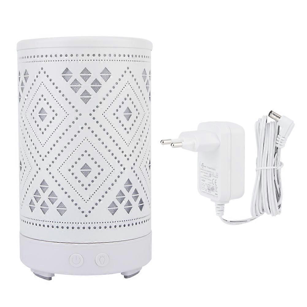 Desktop Hollow Iron Humidifier Aroma Diffuser with Colorful Night Light White