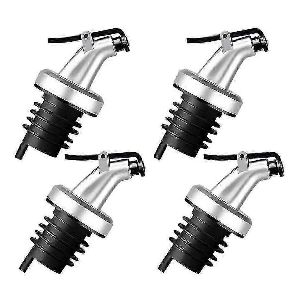4 pcs leakproof oil pour spouts, silver Cs