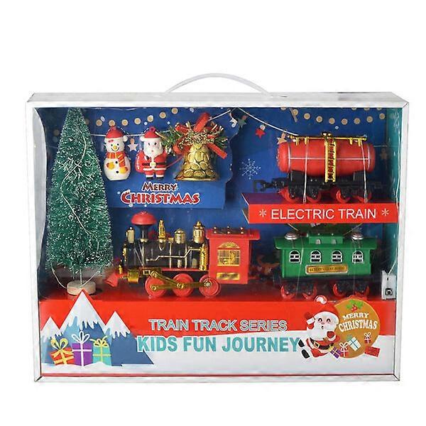 Toy steam train set with tracks for hand-eye coordination training