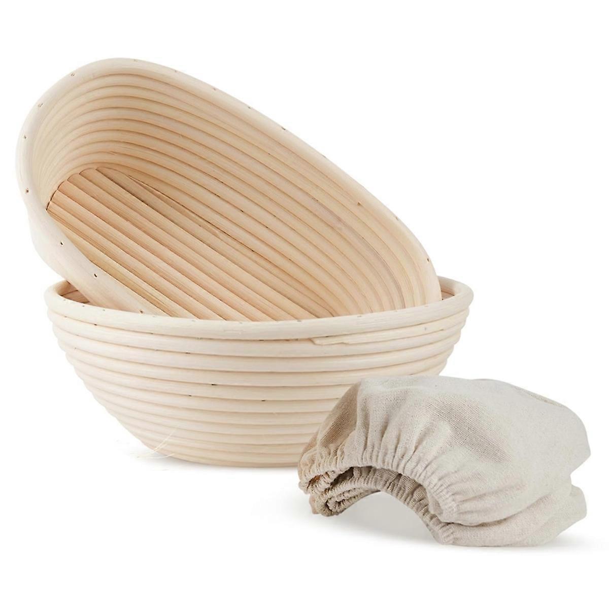 Banneton Bread Proofing Basket-10 Inch Oval&9 Inch Round Artisan Sourdough Proofing Basket&Bread Bowl for Perfect Loaves