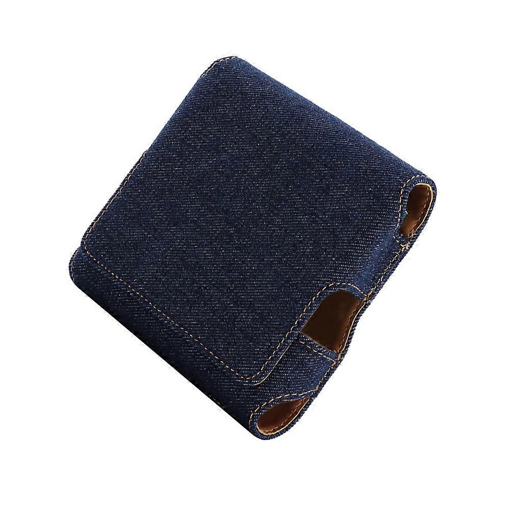 Compact Case Storage Organizer Case Fabric Blue 11x12x3cm Home Business Use 1Pcs