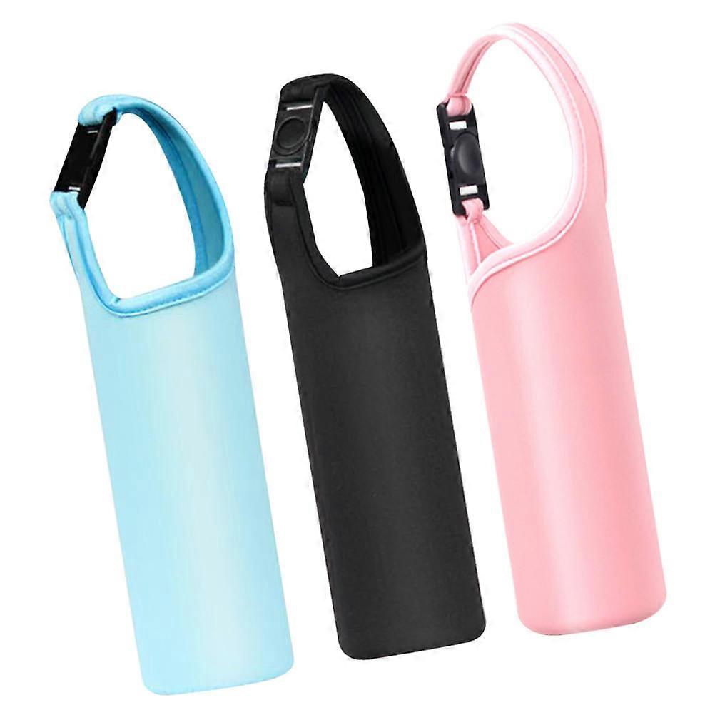 Bottle Sleeve Bag Neoprene Material Heat Insulation Fall Protection Cold Preservation 3Pcs Rectangular Buckle Handle Design
