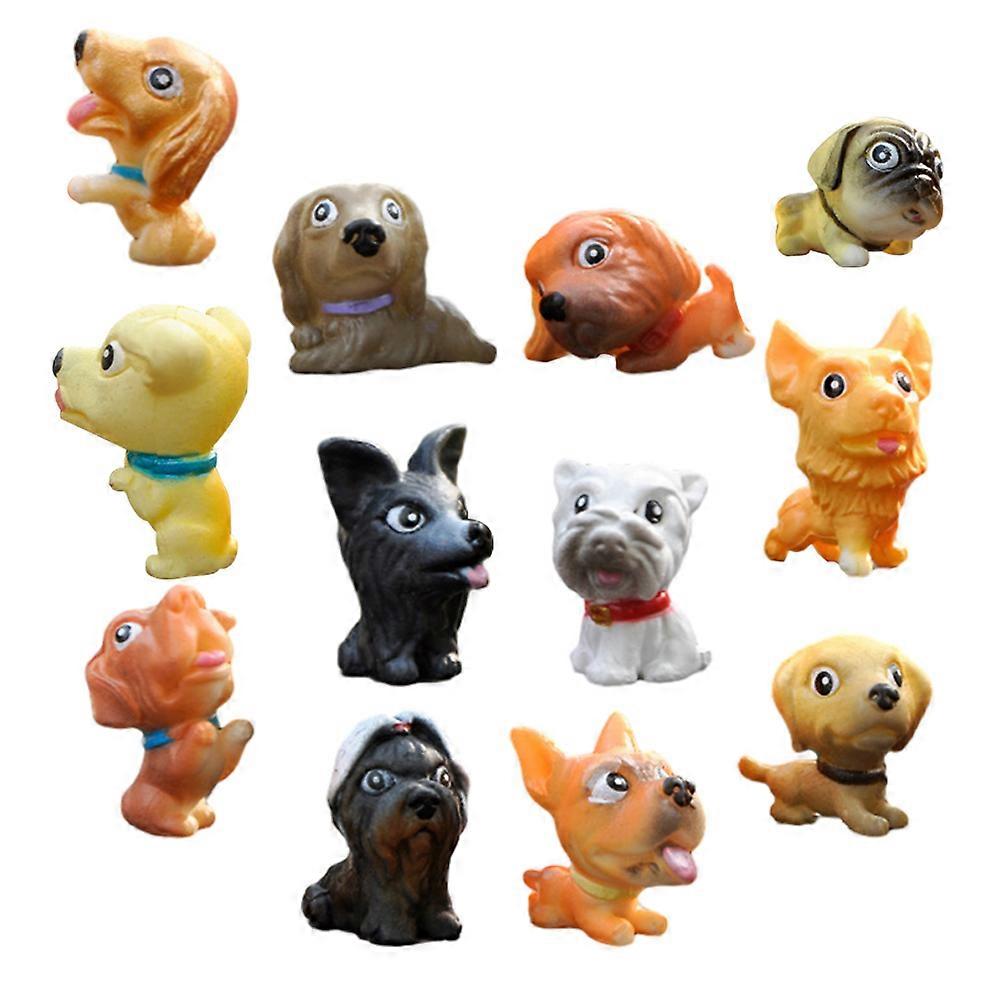 Puppy Statues 12Pcs Mini Dog Figurines Assorted Color Garden Decor Perfect For Dog Lovers