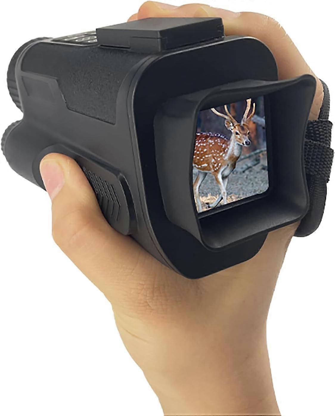 4K Night Vision Goggles - Night Vision Monocular for Adults, 8X Digital Zoom with Backlit Buttons (Black)