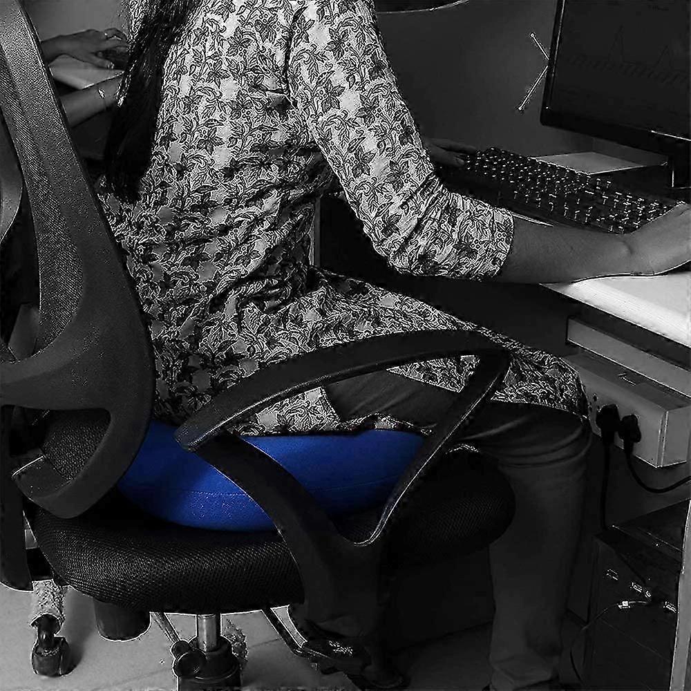 Inflatable Hemorrhoid Seat Cushion, Orthopedic Donut Cushion with Pump, Dark Blue