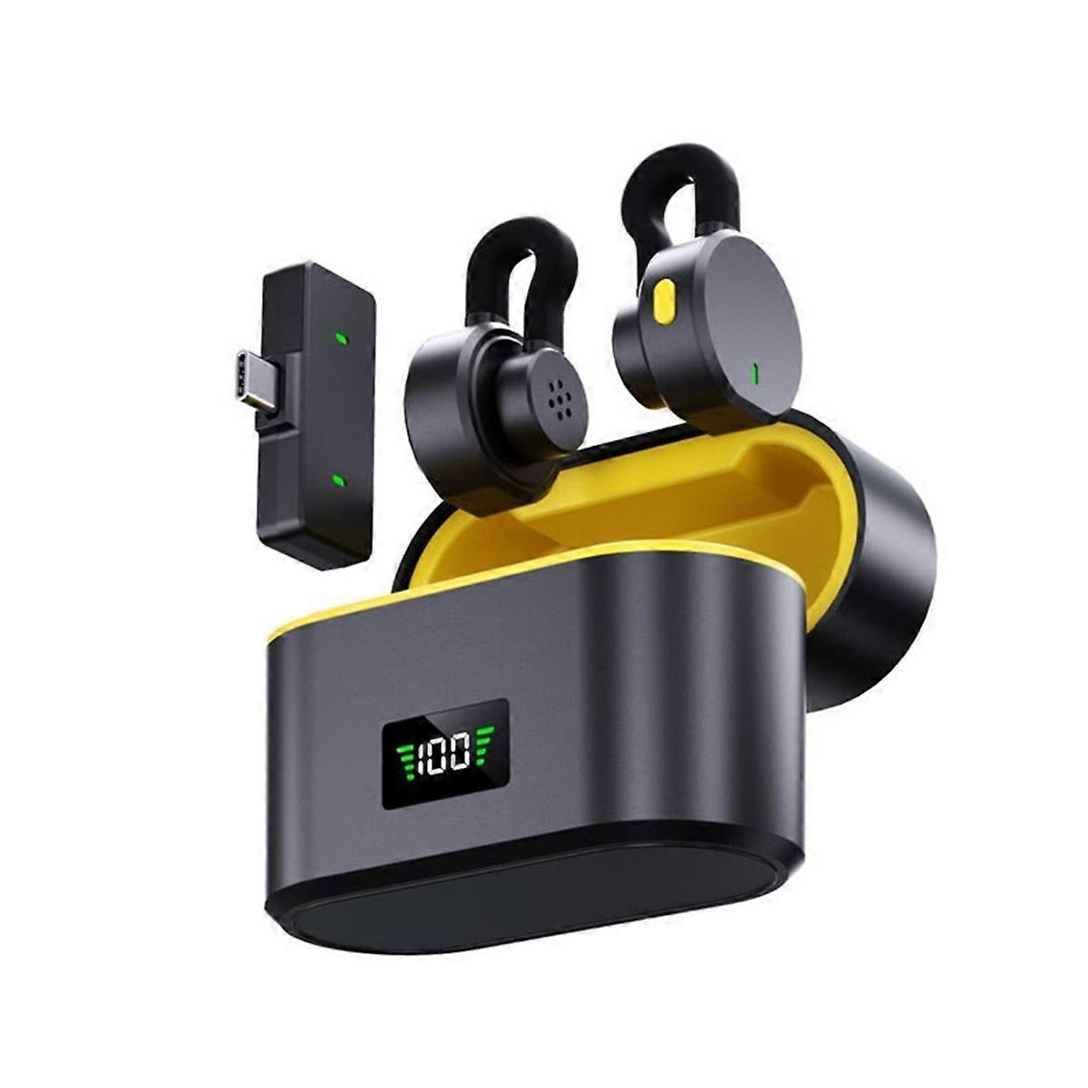 Wireless Lavalier Microphone One-to-Two Portable Noise Reduction with Charging Case for Indoor and