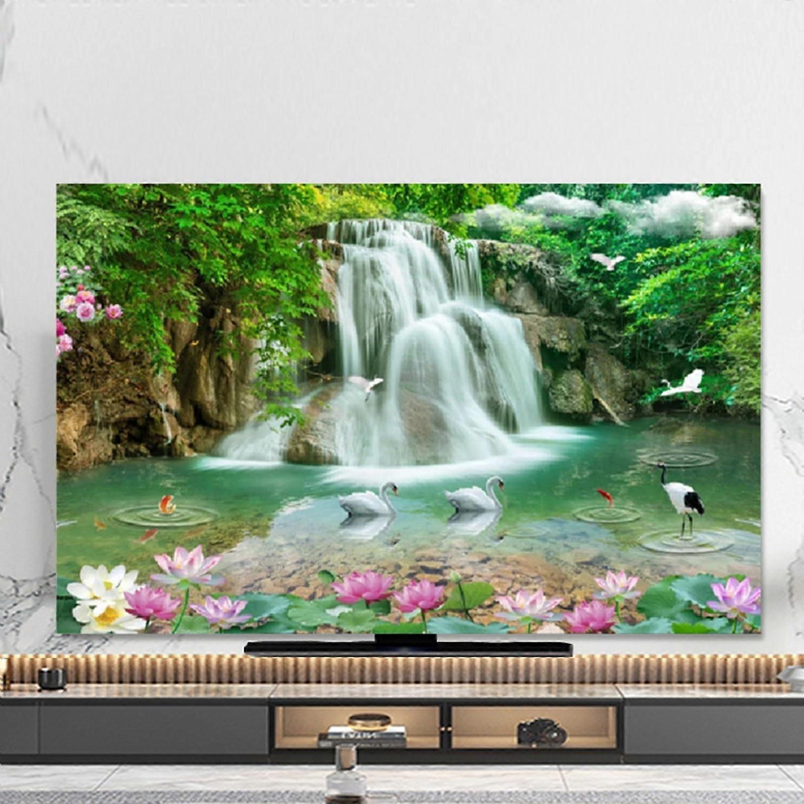 Landscape Painting TV Cover Universal 3280 Inch TVs With Chinese Style Pattern Elastic Dust Cover Color29