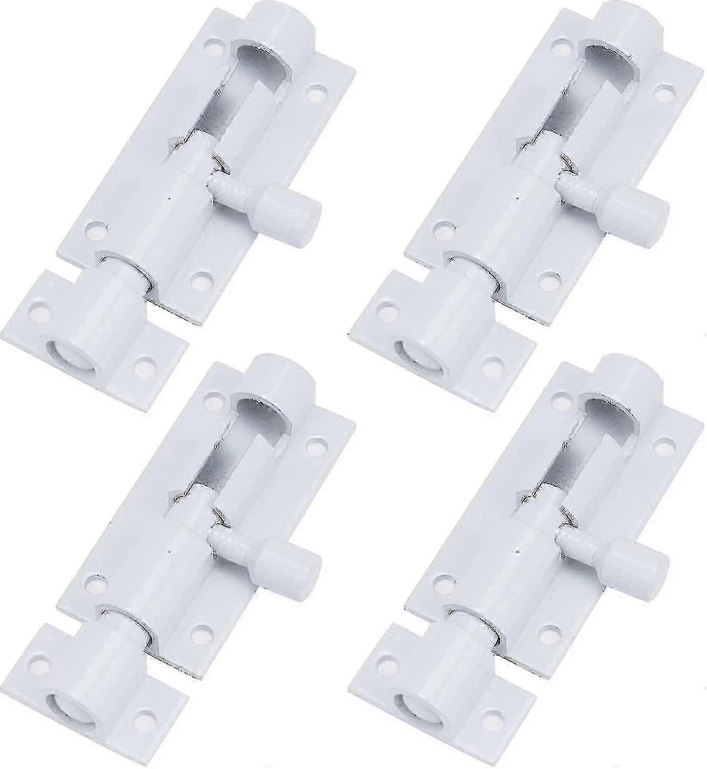 2025 White Barrel Bolt Lock Aluminum Alloy Slide Bolt Latch 2 Inch Door Latch Lock Security Sliding Lock With Screws Pack Of 4 - JV