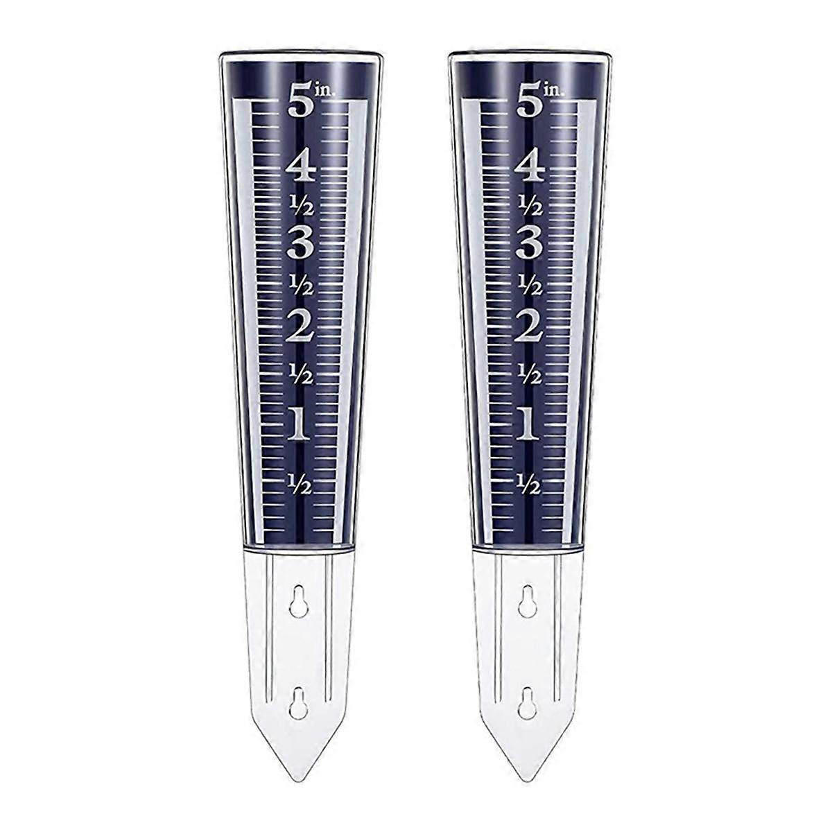 5 Inch Capacity Rain Gauge Outdoor Rain Gauge with Magnified Scale and Numbers for Garden Patio Yard 2Pack Blue