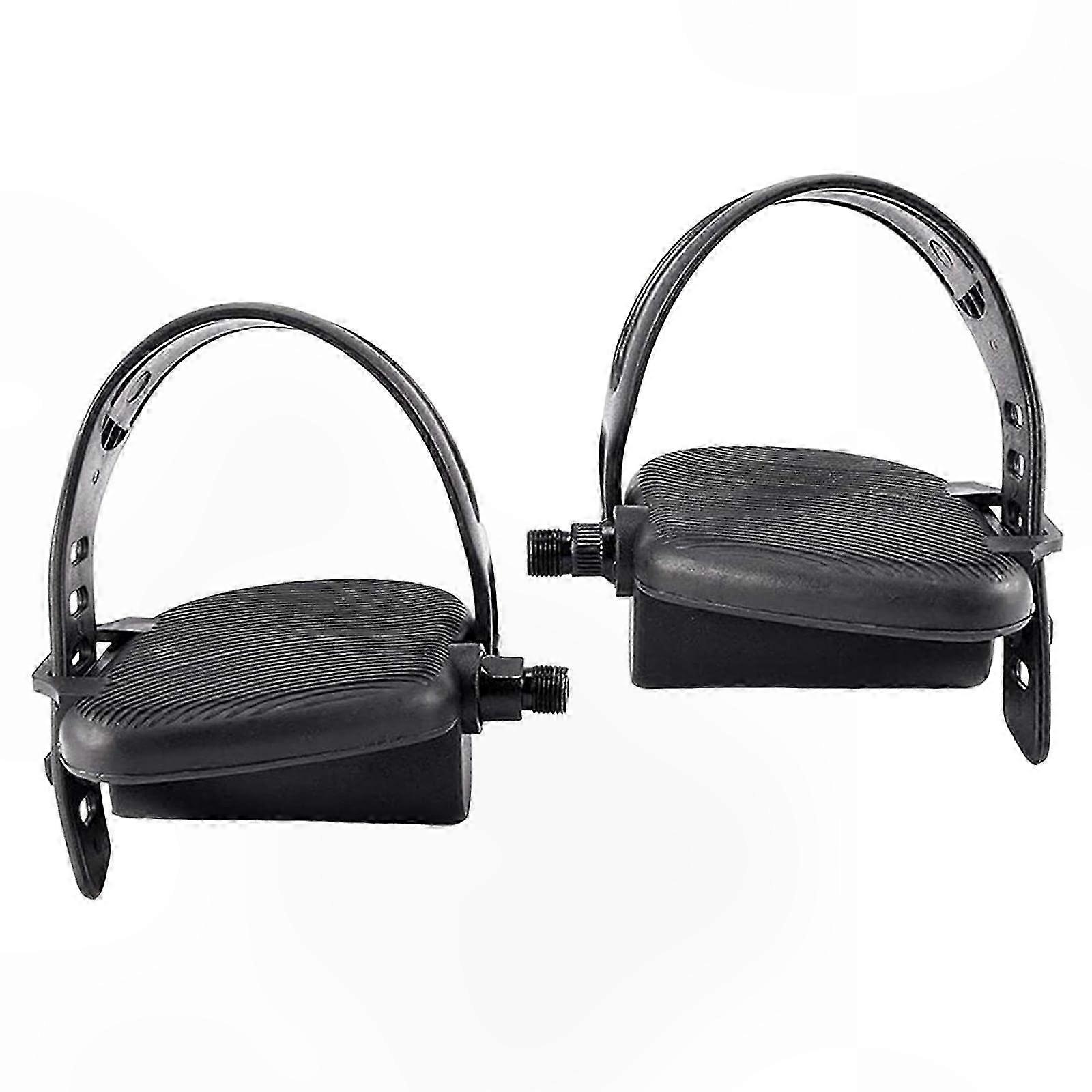 Indoor Cycling Pedals with Adjustable Straps for Exercise Bikes