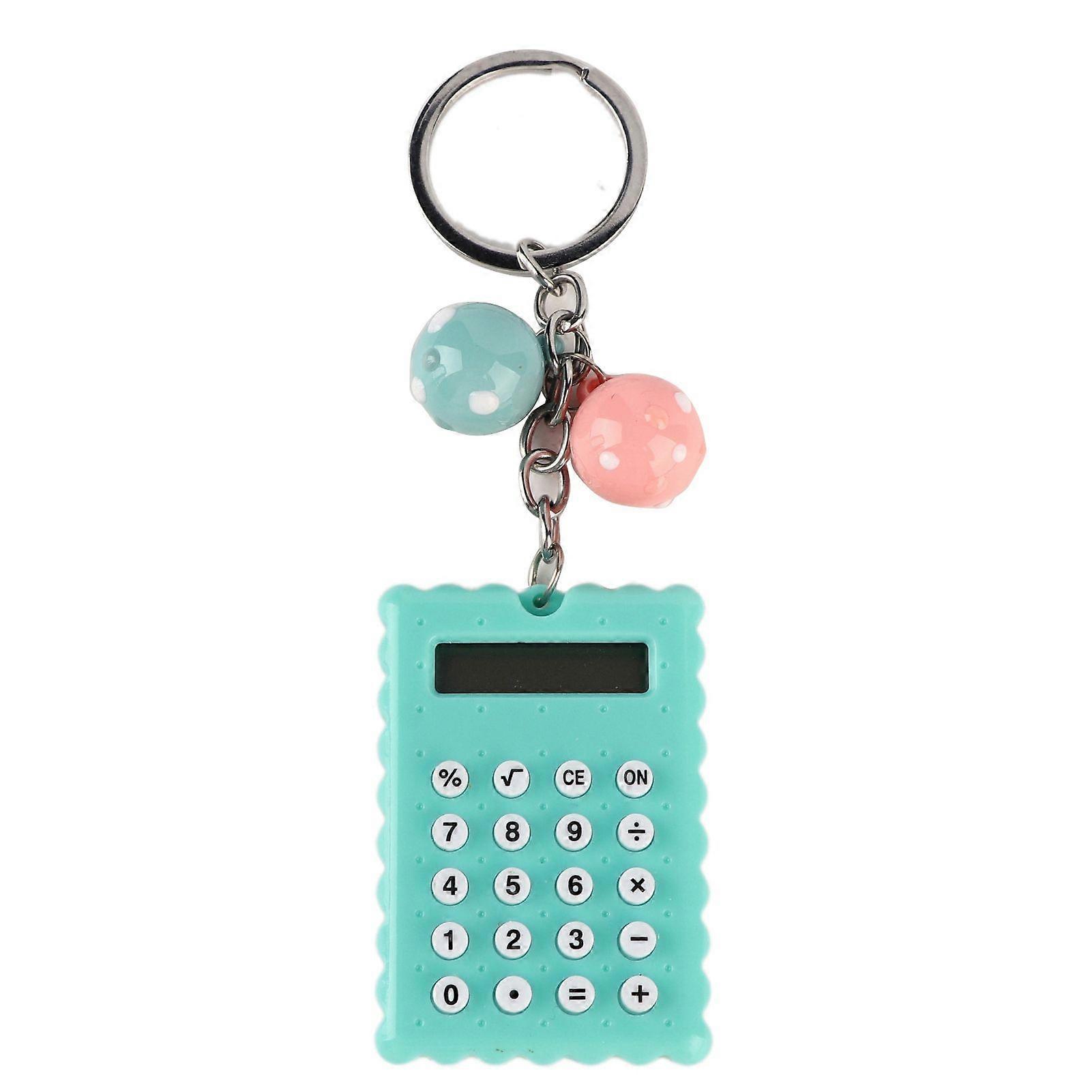 Mini Portable Cute Cookies Style Key Chain Calculator Candy Color Pocket Calculator (Green)