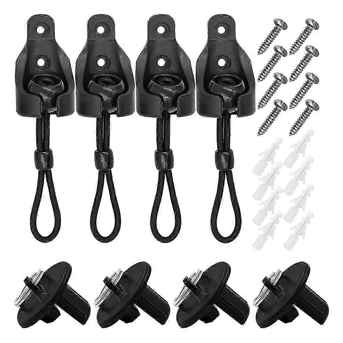 Replacement Parts Roller Shade Hardware Bungee Kit and End Cap Shade Tie Downs for Outdoor Roller Sh